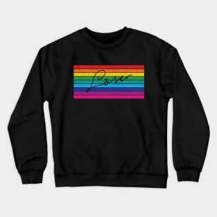 Retro Rainbow Stripes Love Crewneck Sweatshirt